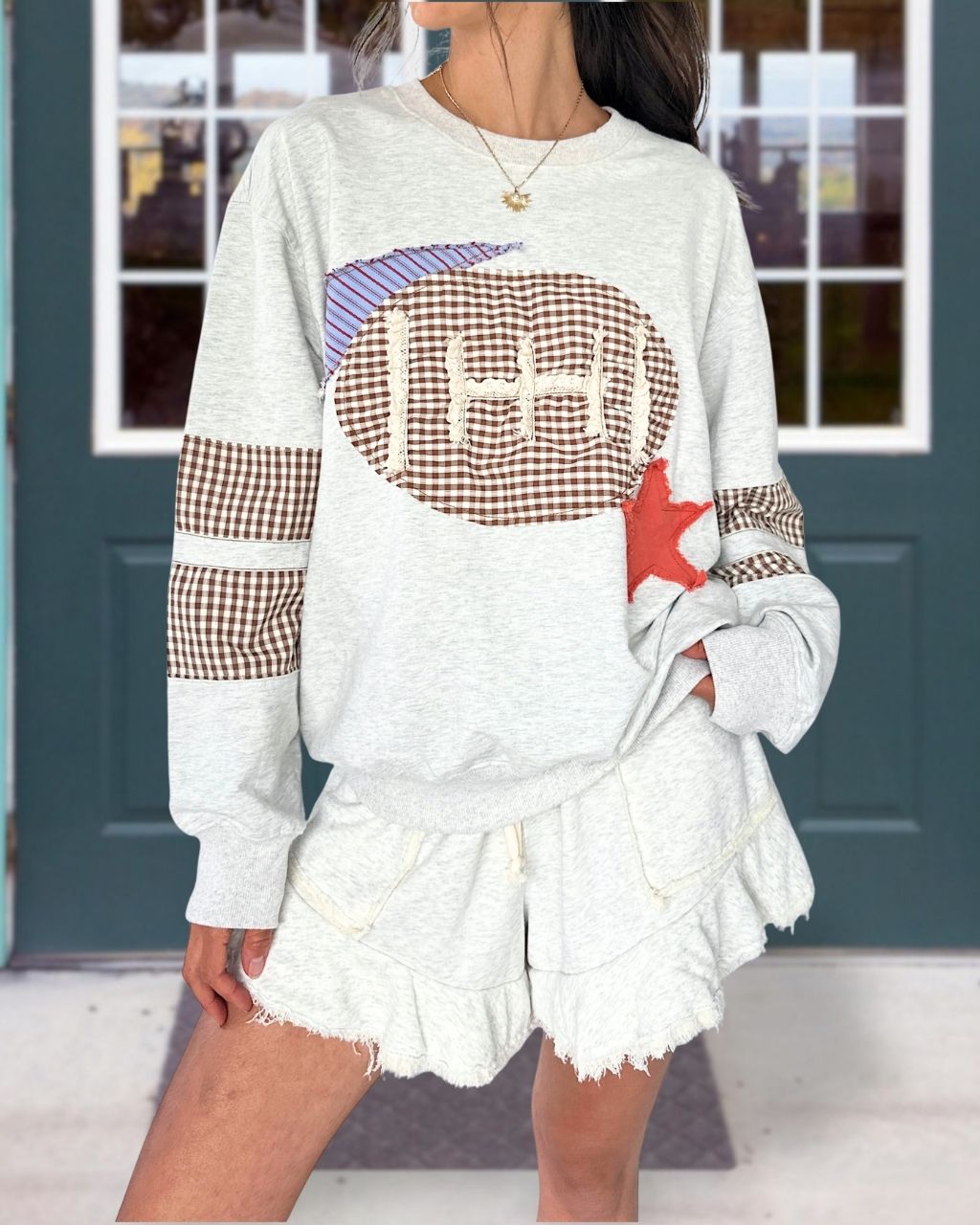 Football Star Embroidered Pullover
