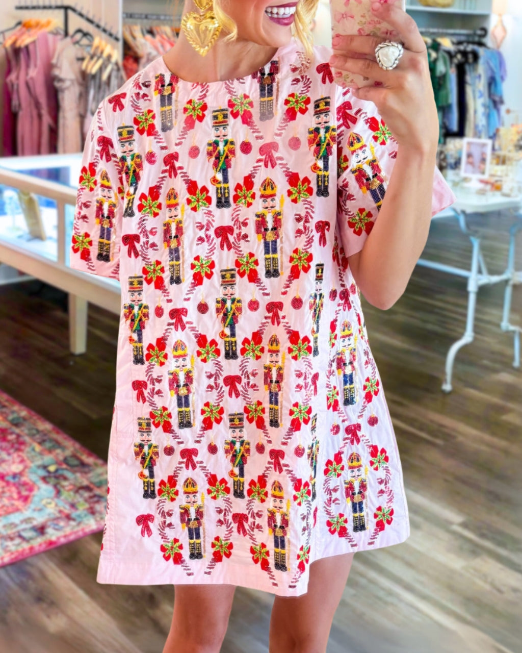 Trendy Nutcracker Sequin Christmas Dress