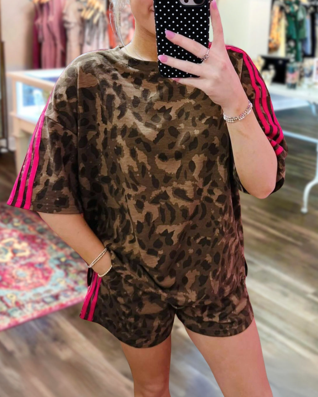 Camouflage Leopard Shorts Set