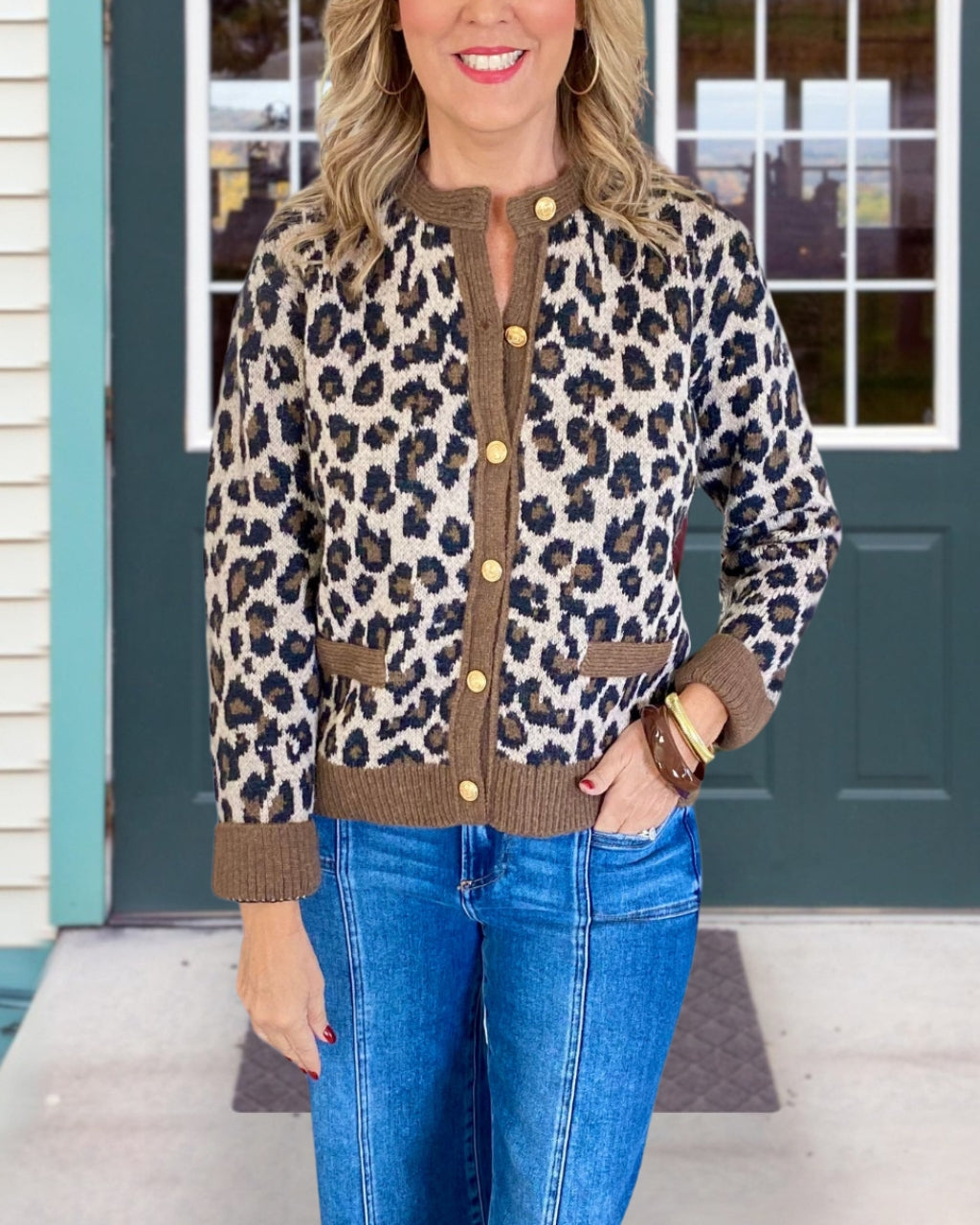 Trendy  Leopard Print Fuzzy Cardigan