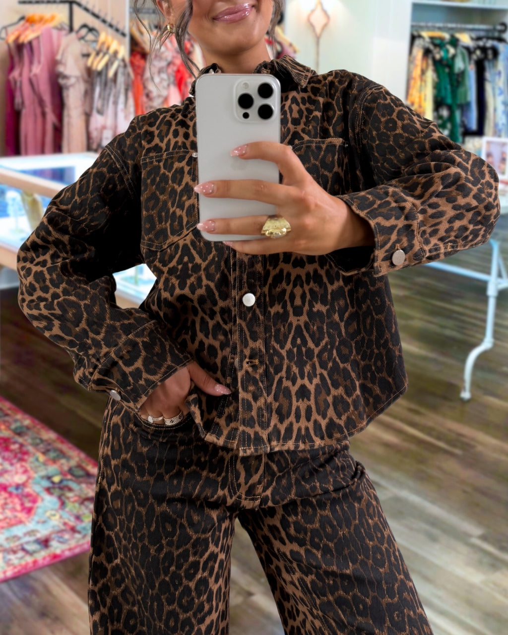 Retro Leopard Print Shirt Jacket
