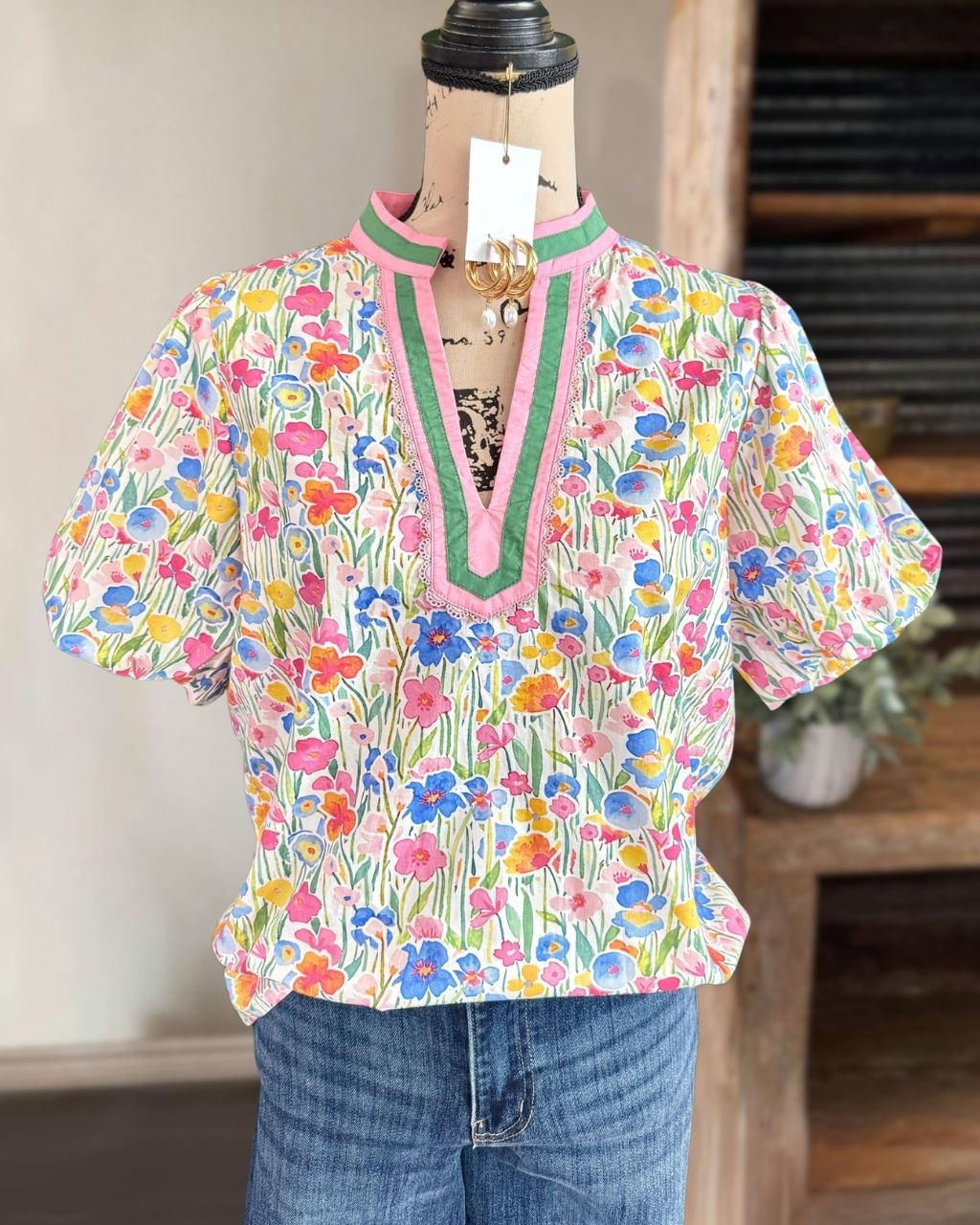 Romantic Garden V-Neck Top