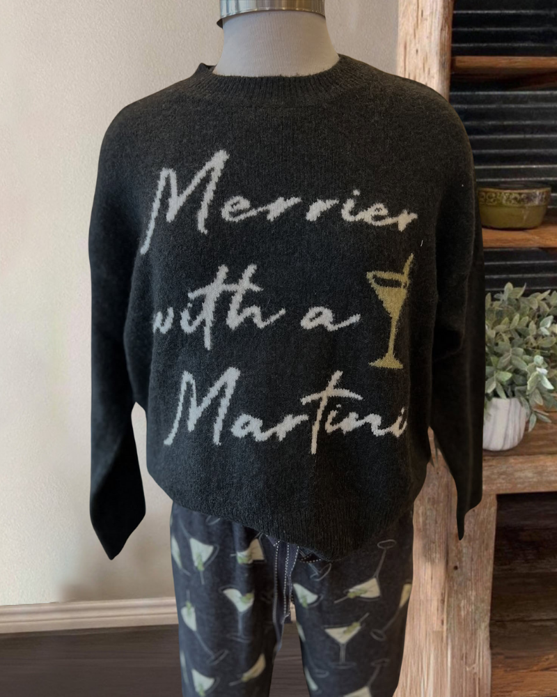 Merrier Martini Embroidered Pullover