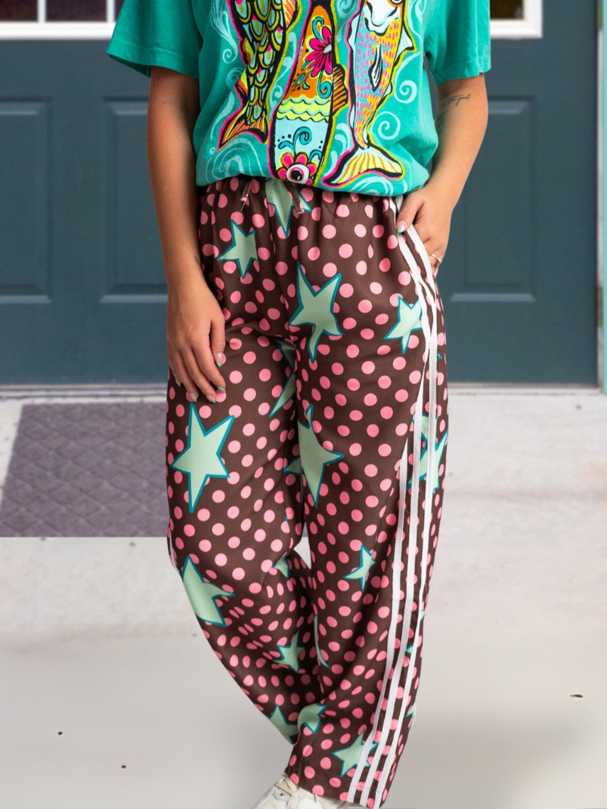 Unique Star-print Polka Dot Pants