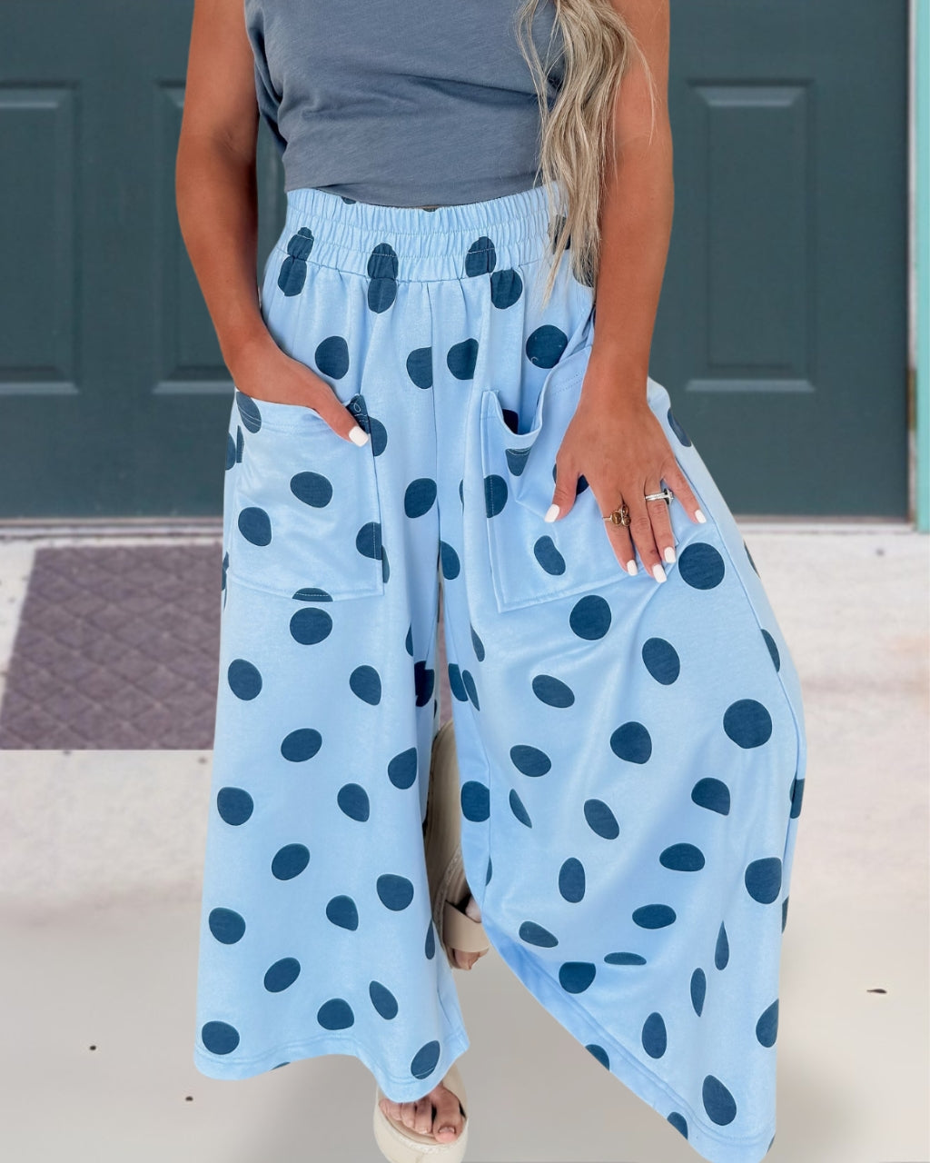 Casual Polka Dot Wide-leg Pants