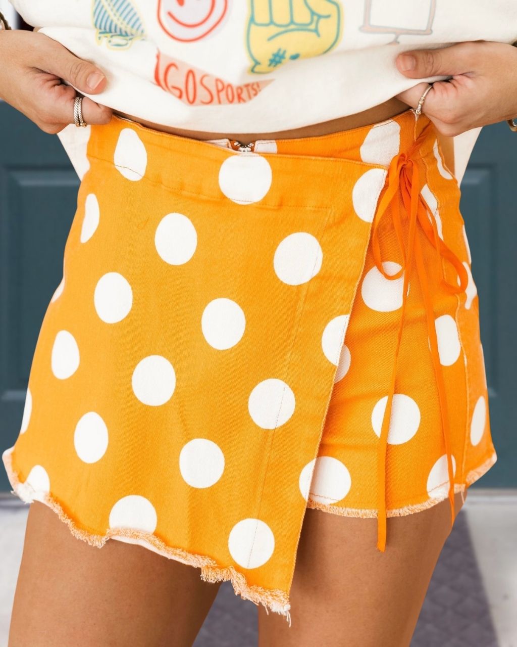 Game Day Polka Dot Washed Shorts