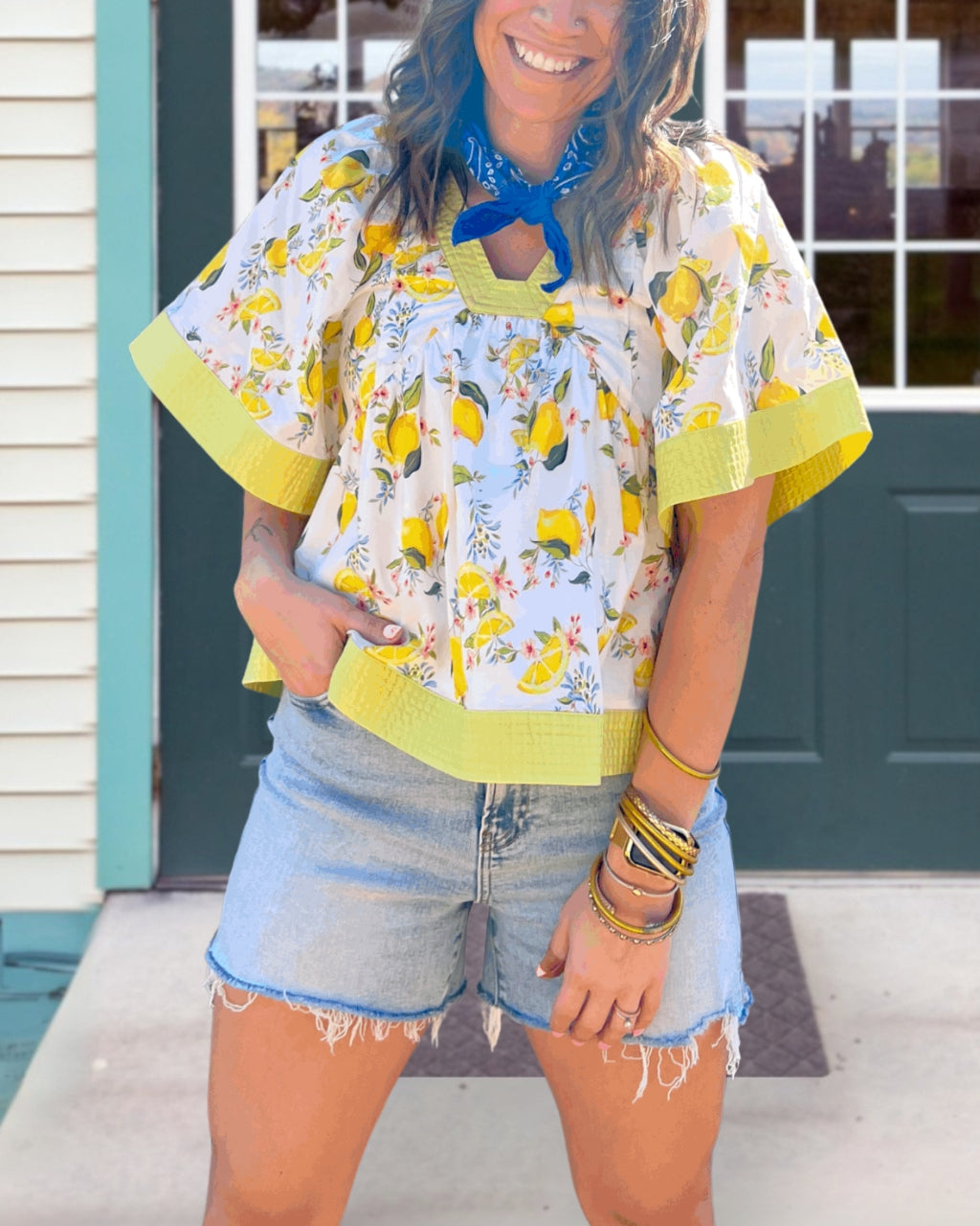 Chic Lemon Floral Top