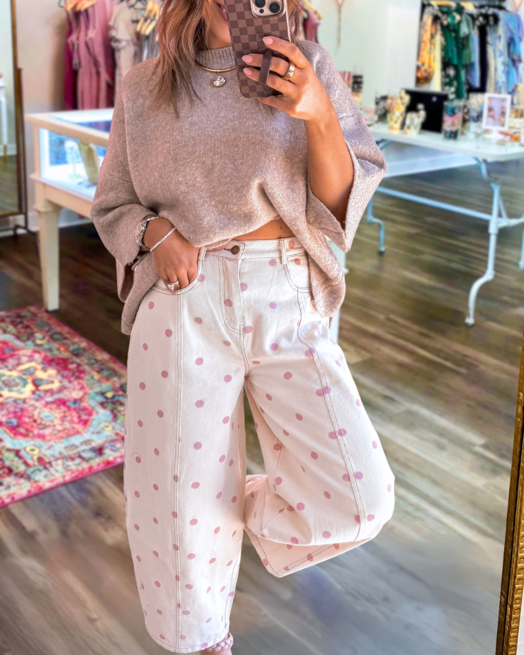 Polka Dot White Jeans