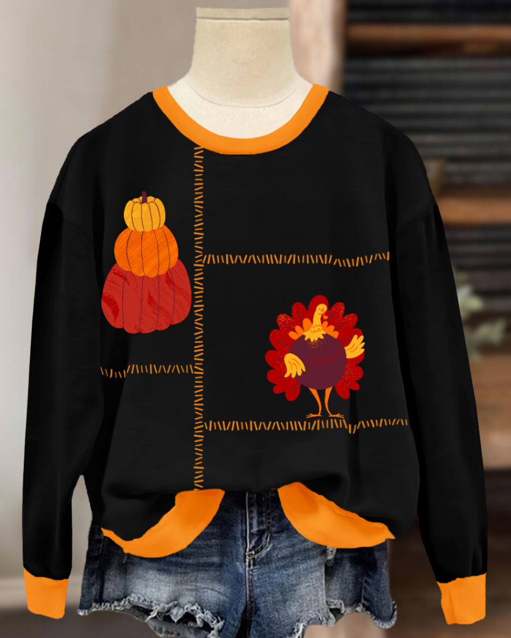 Playful Pumpkin Turkey Sweatshirt