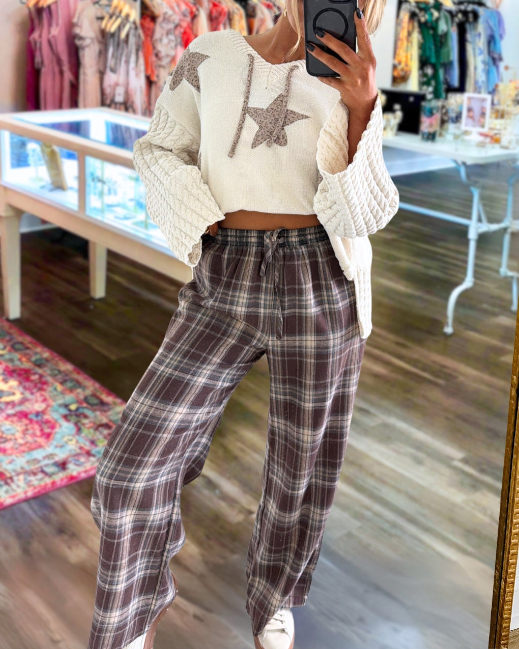 Stylish Plaid Relaxed Fit Pants