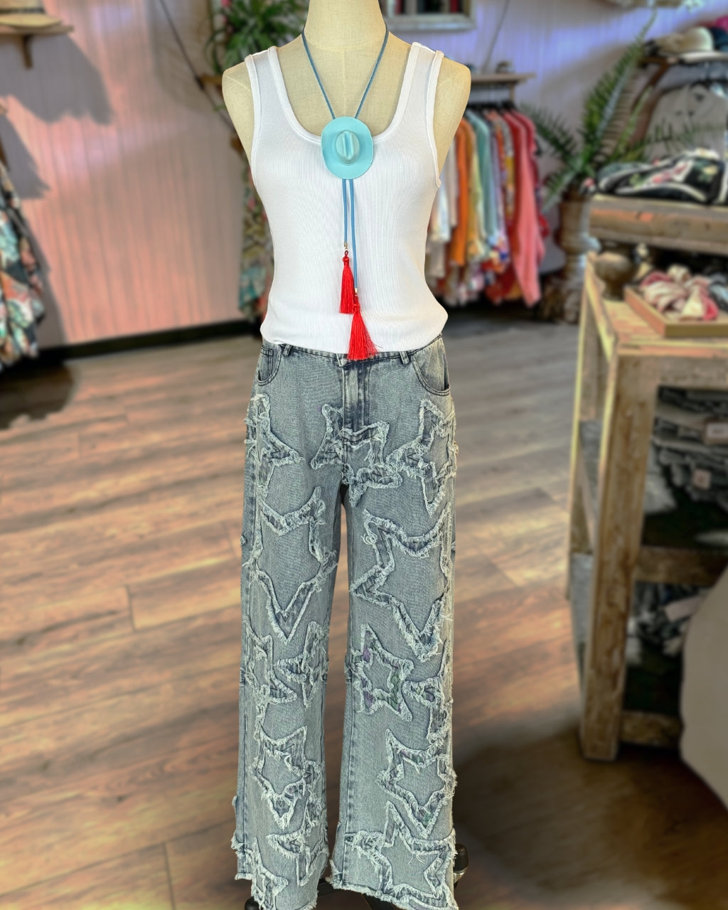 Stop And Ask Star Patch Jeans