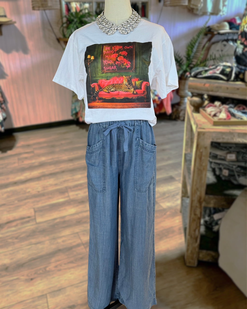 Pull On Tencel Denim Pants