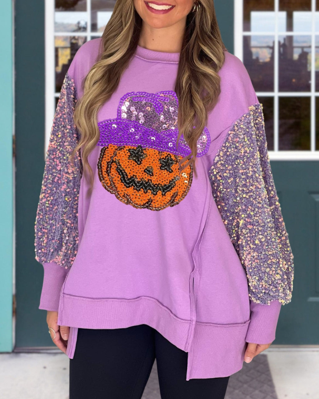 Wizard Pumpkin Sequin Sweatshirt