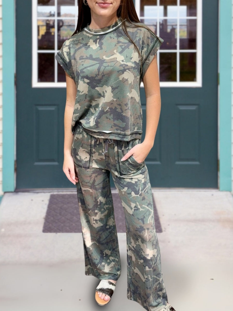 Camouflage Ribbed Stripe Set