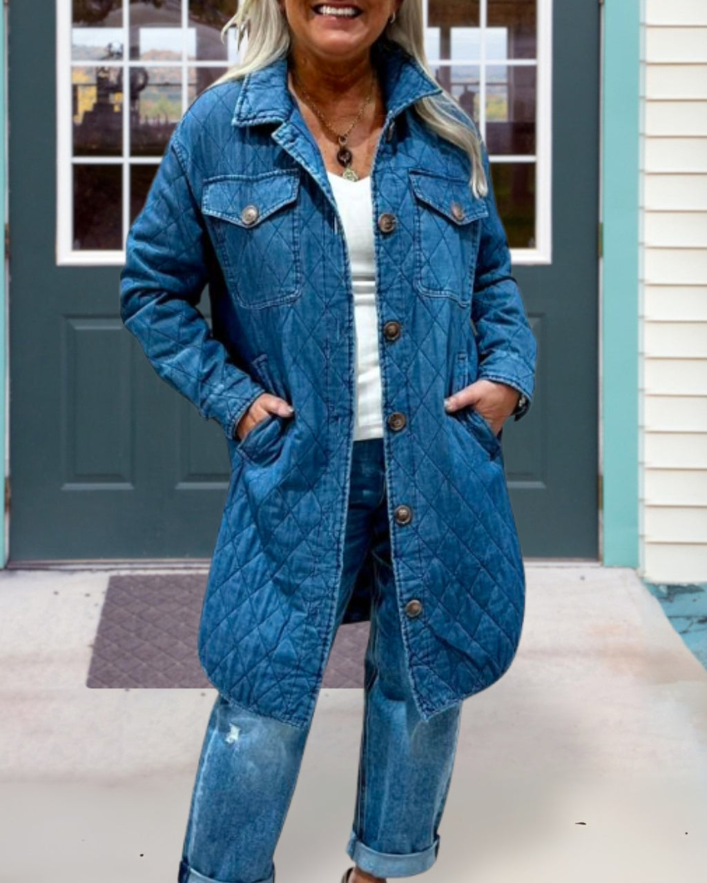 Chic Quilted Denim Jacket