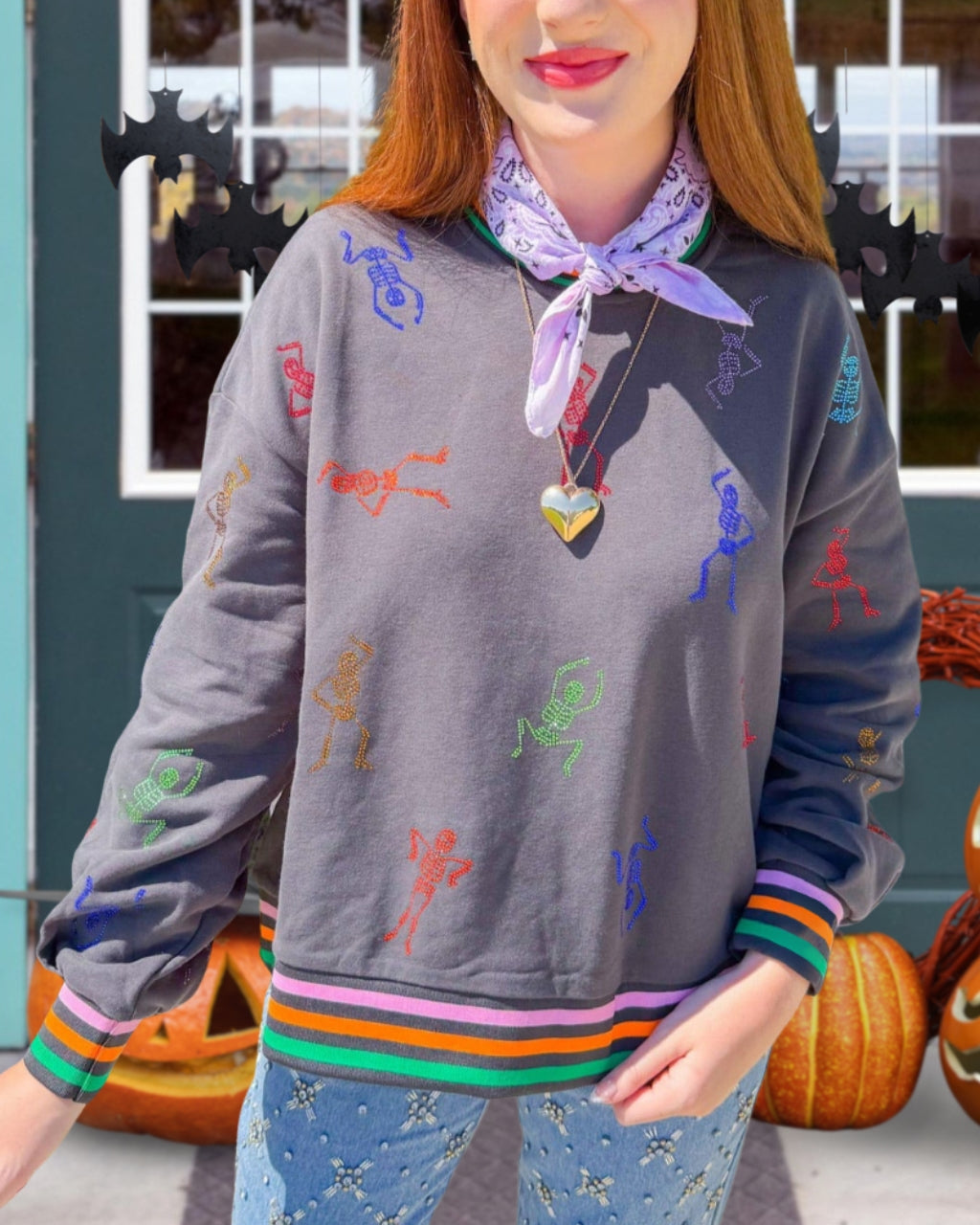 Spooky Skeleton Sequin Sweatshirt