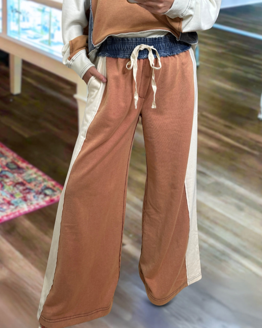 Trendy Frayed Seam Wide Leg Pants