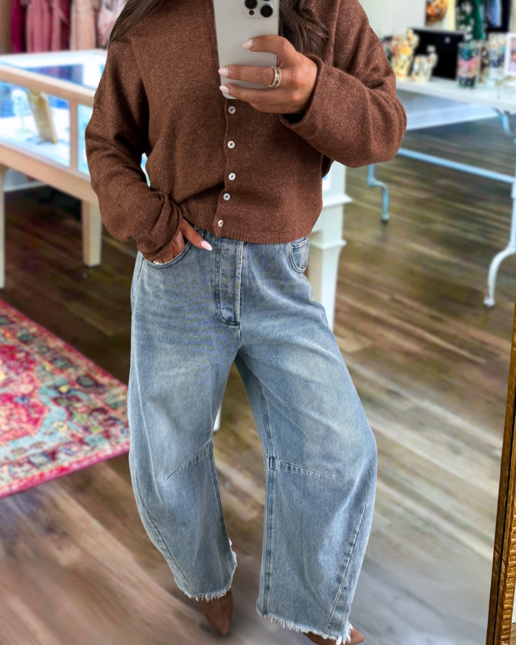 Chic Barrel Leg Denim Pants