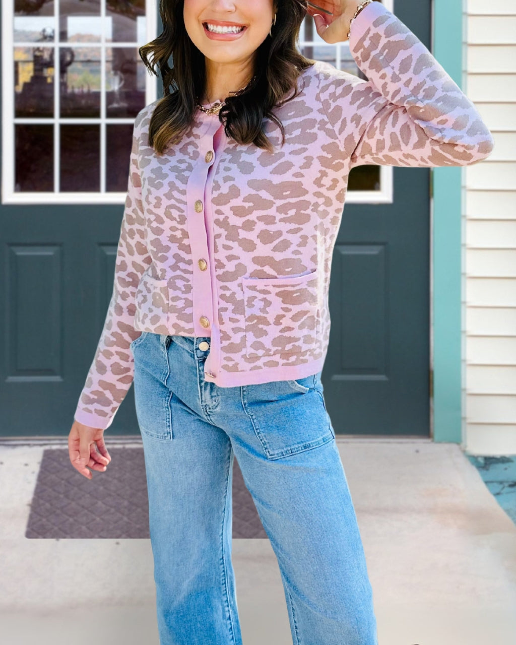 Chic Leopard Print Cardigan