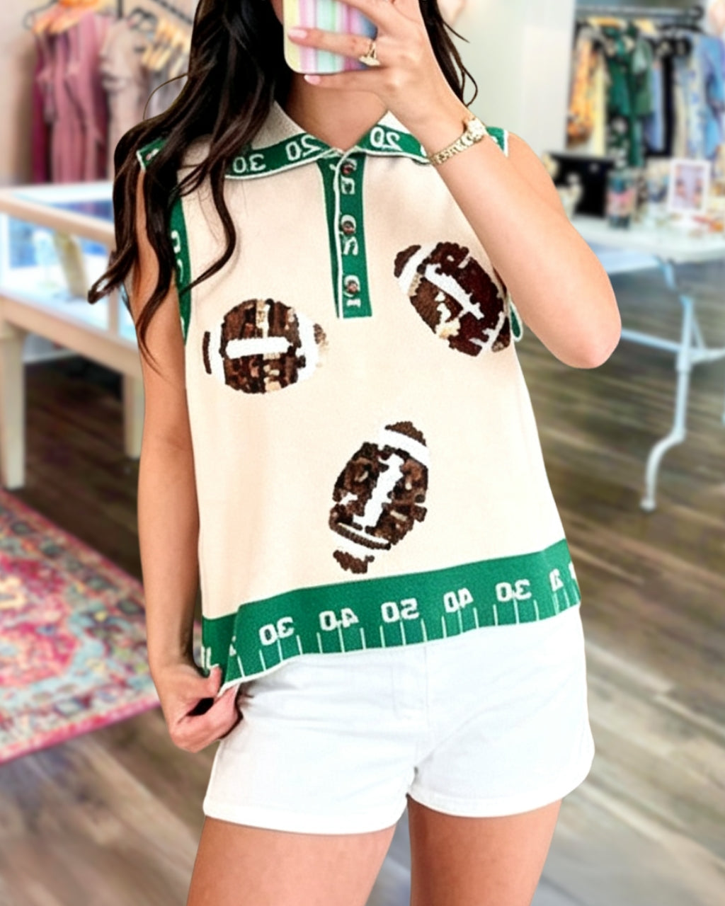 Field Ready Style Football Embroidered Tank