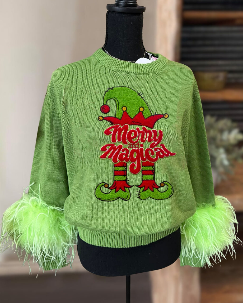 Chic Merry Magical Plush Cuff Pullover