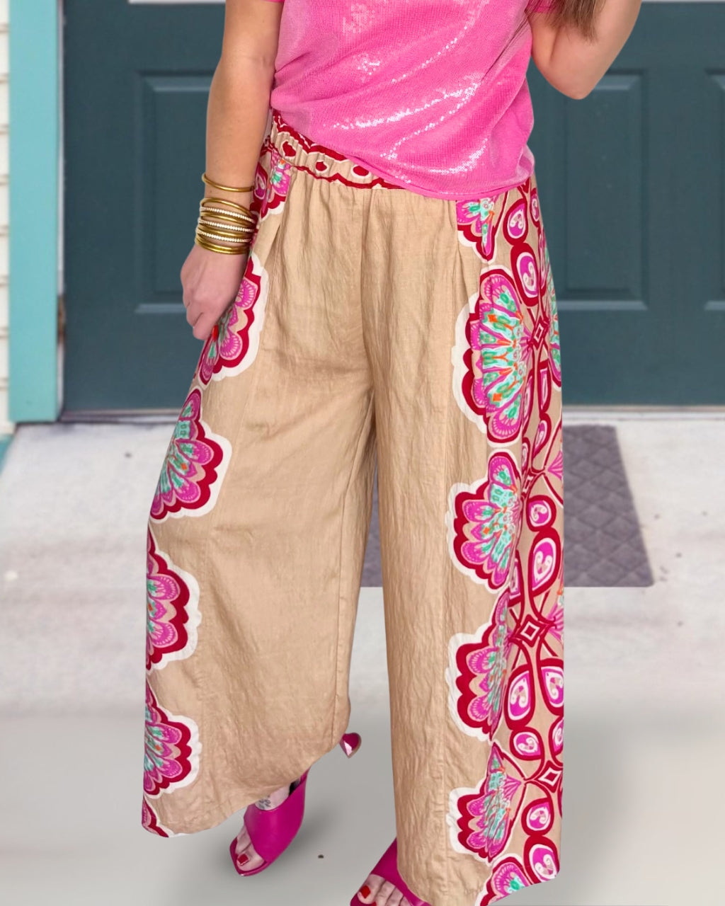Imaginative Floral Wide-leg Pants