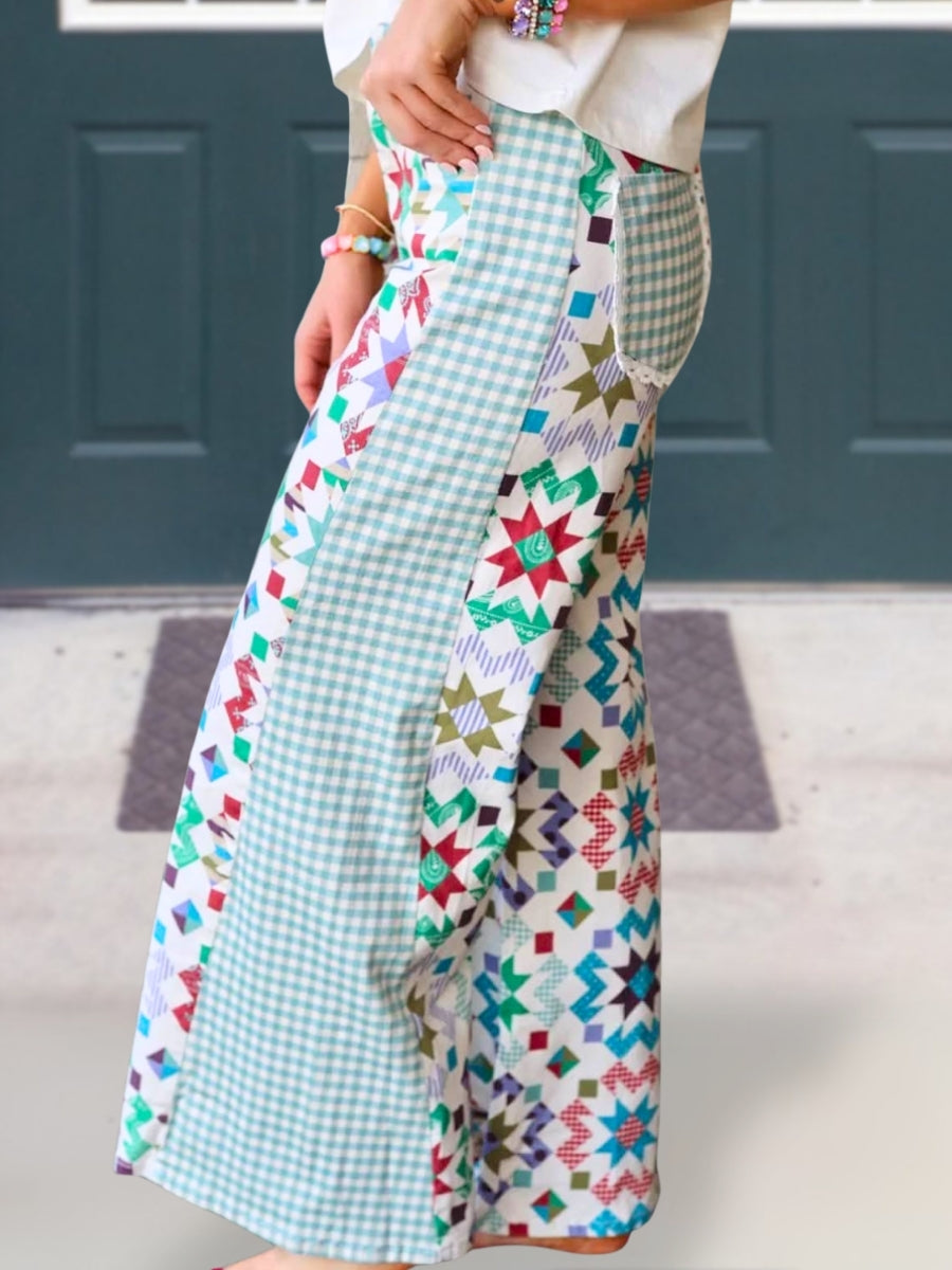 Colorful Geometric Pattern Pants