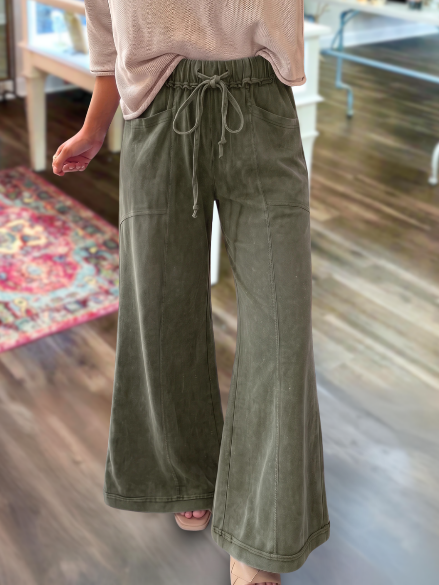 Casual Retro Wide-Leg Pants