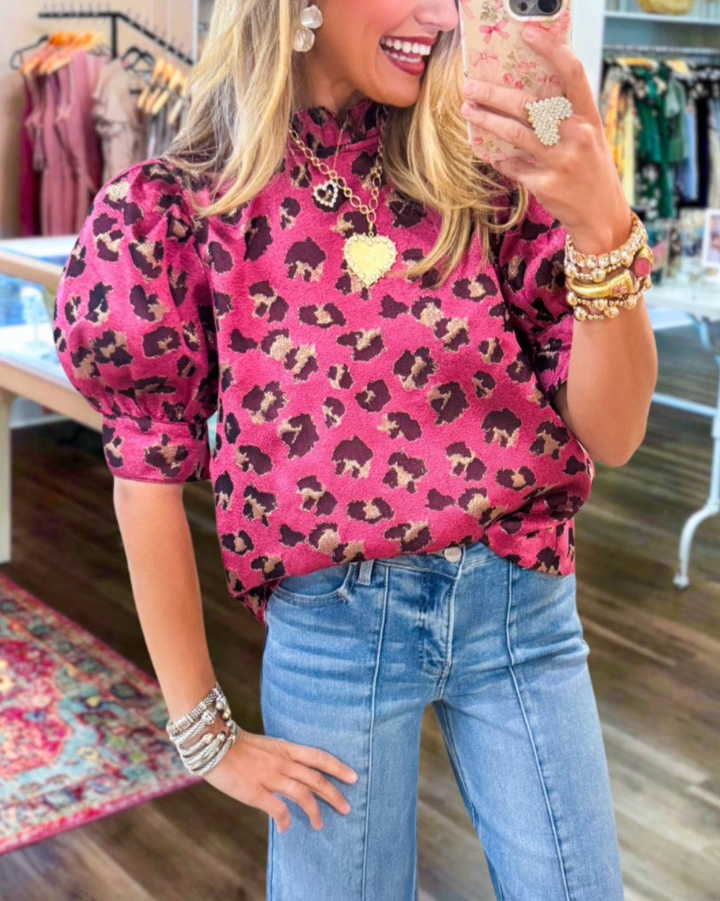 Unique Leopard Turtleneck Top
