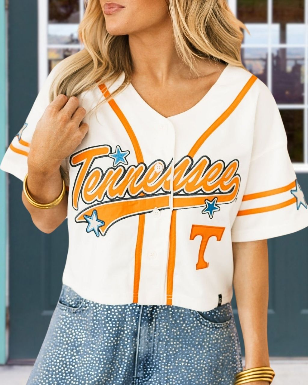 Tennessee Cropped Printed Cardigan Top