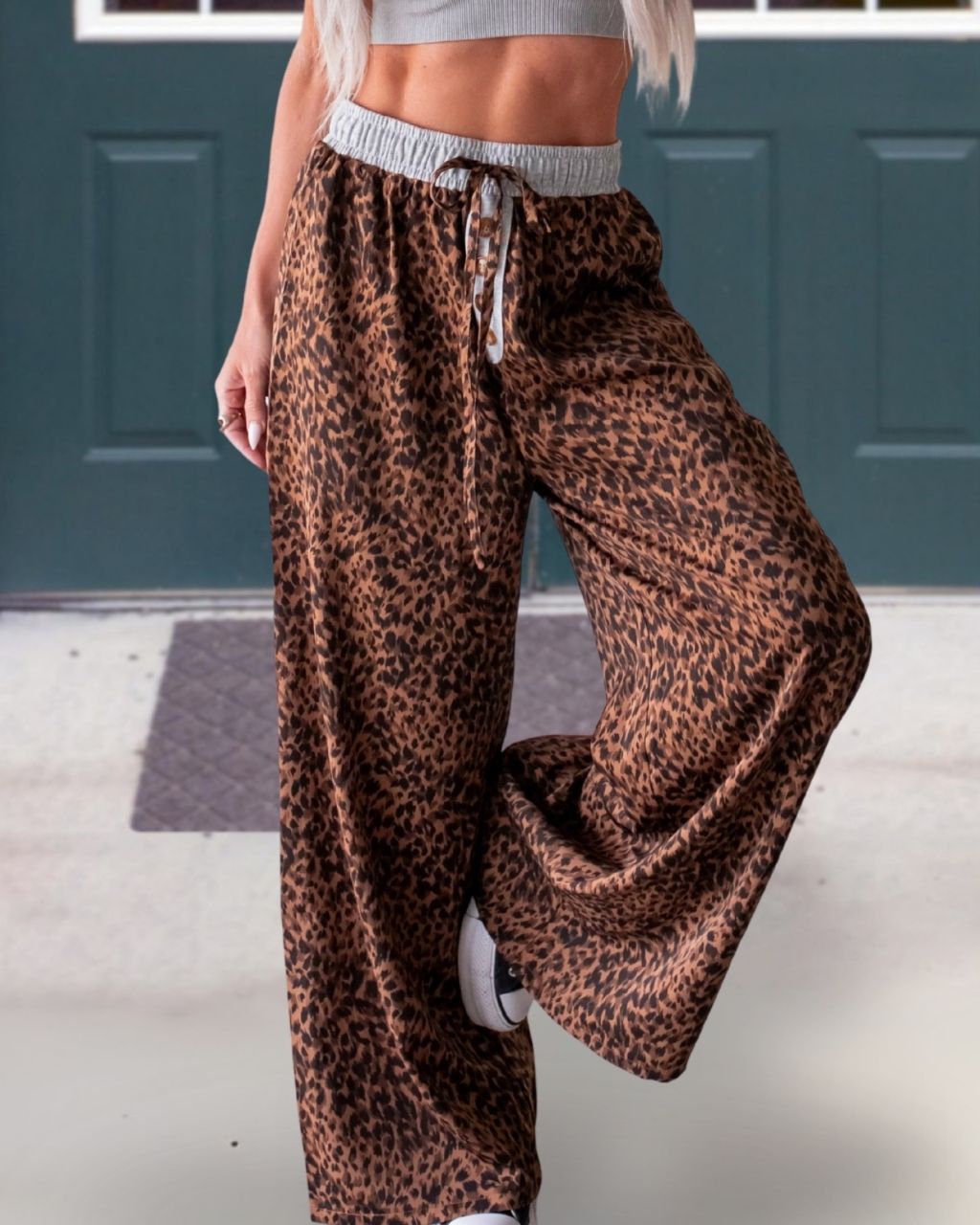 Unique Leopard Wide-leg Pants