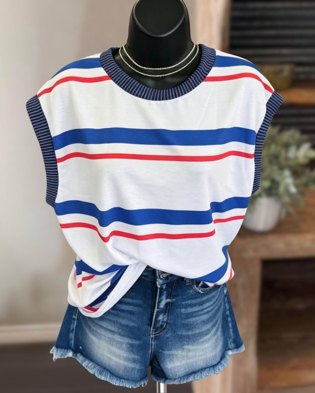 Color-block Striped Tank Top