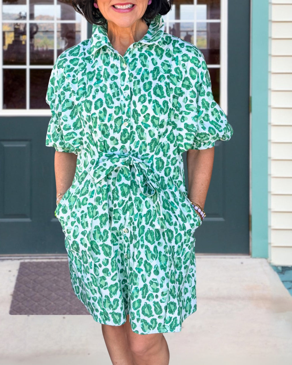 Stylish Leopard Shirt Dress