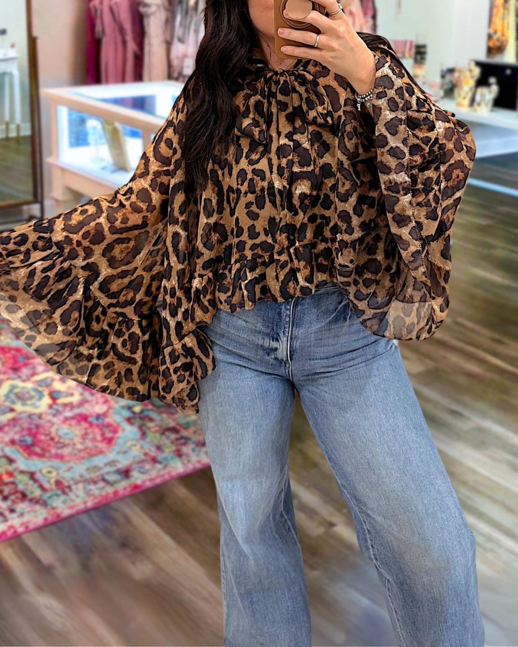 Chiffon Leopard-Print Top