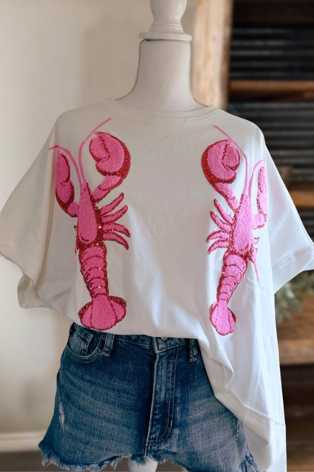 The Crawfish Tee in Pink