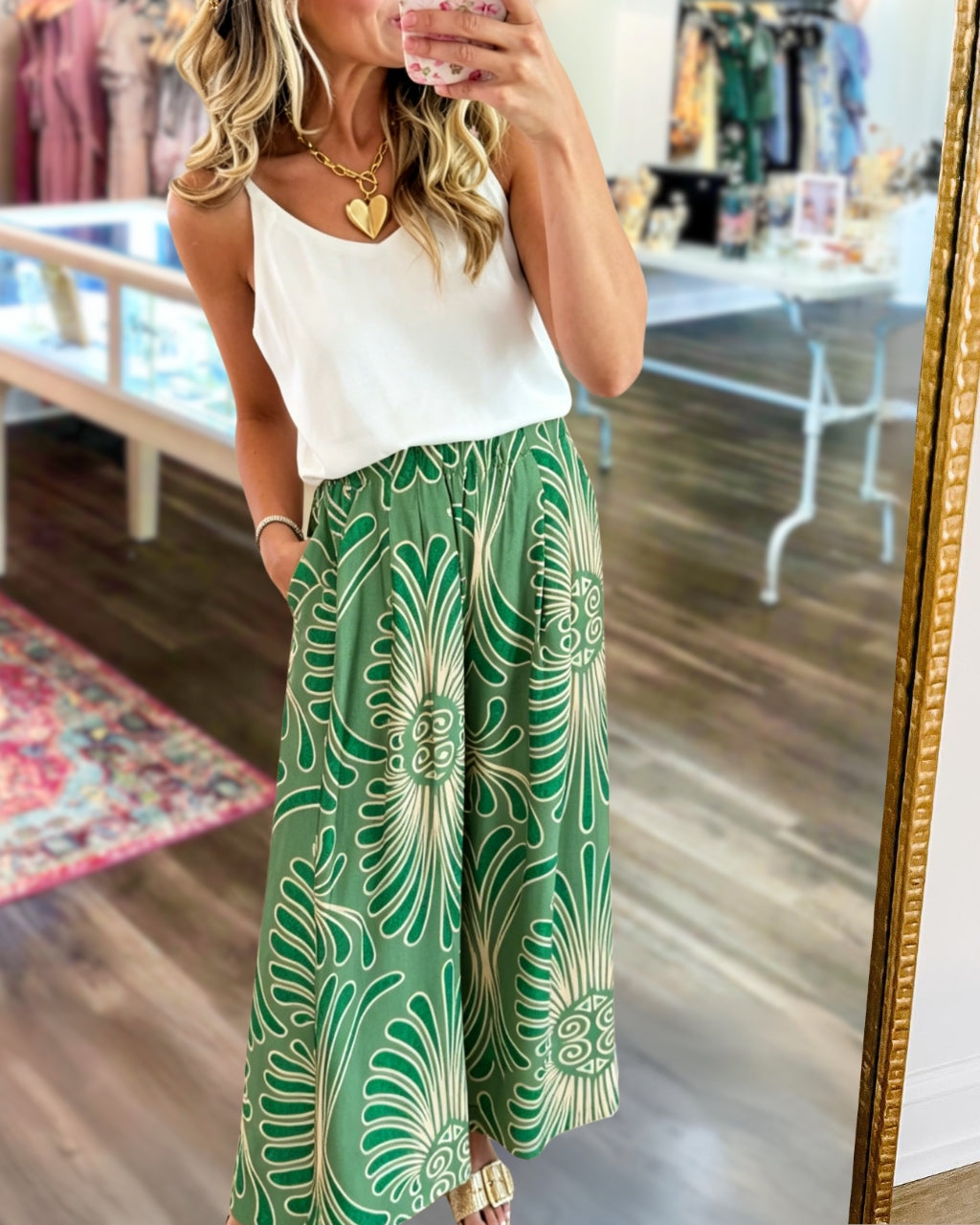 Boho Floral Wide-Leg Pants