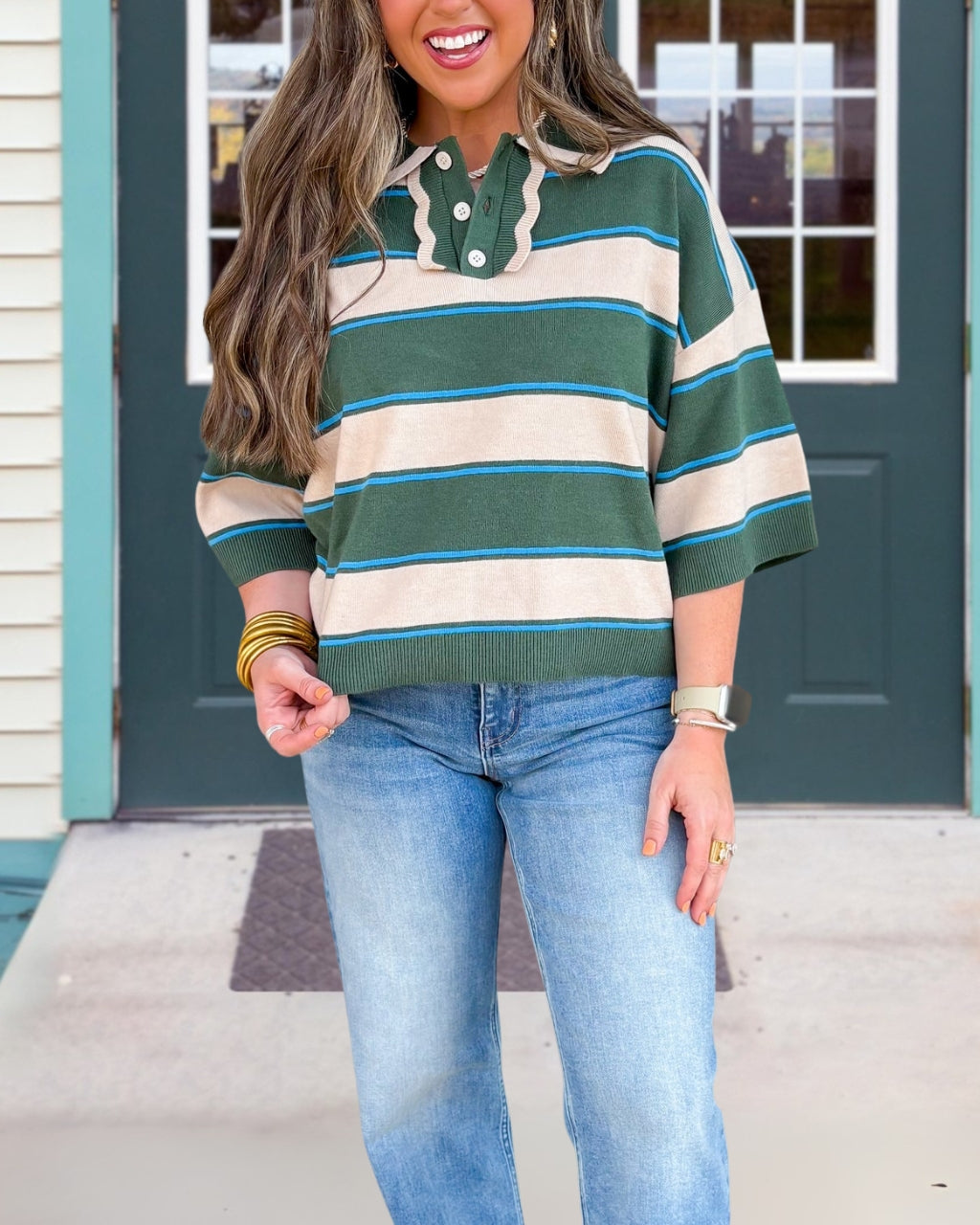 Wave  Edge Stripe Top