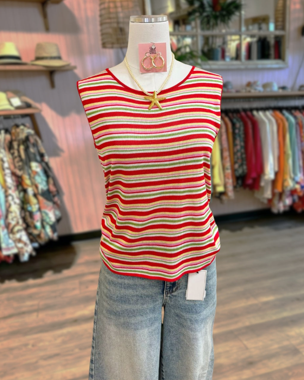 Color-blocked Striped Vest