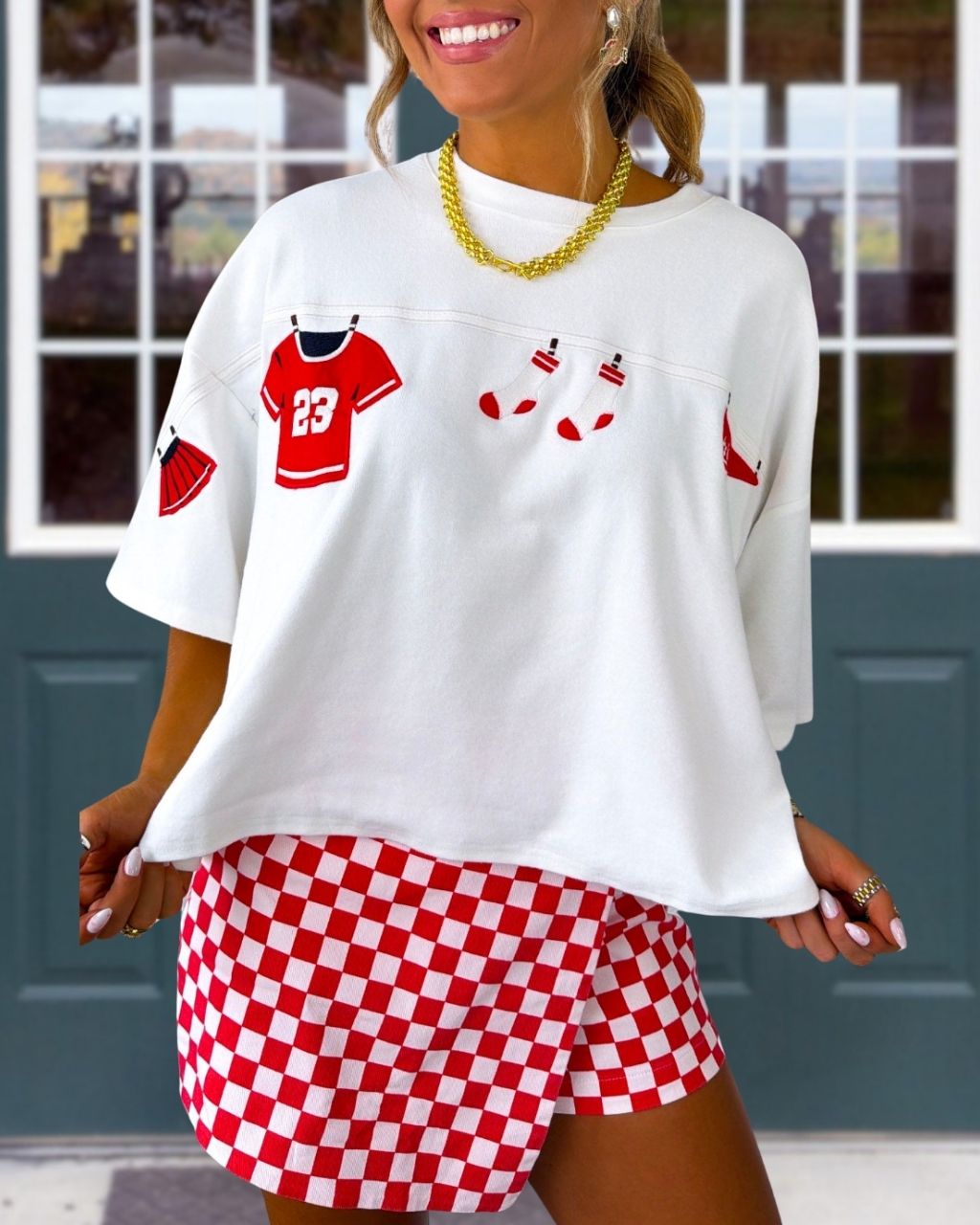 Fun Jersey And Sock Embroidered T-shirts