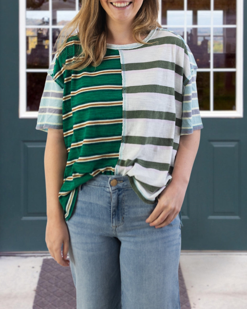 Mismatched Stripe Tee