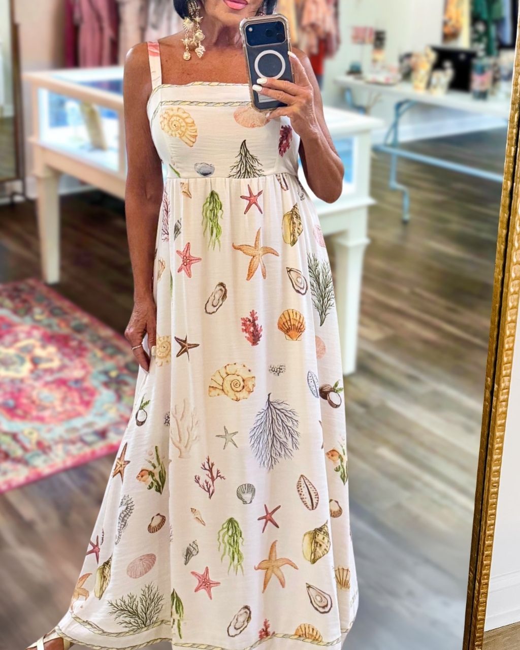 Seaside Seashell Strappy Dress