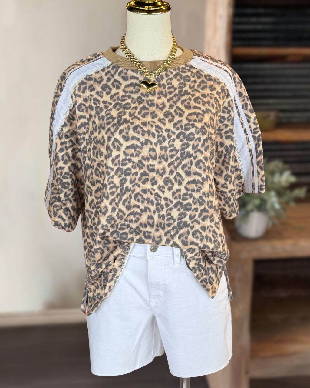 Leopard Patchwork Lace Top