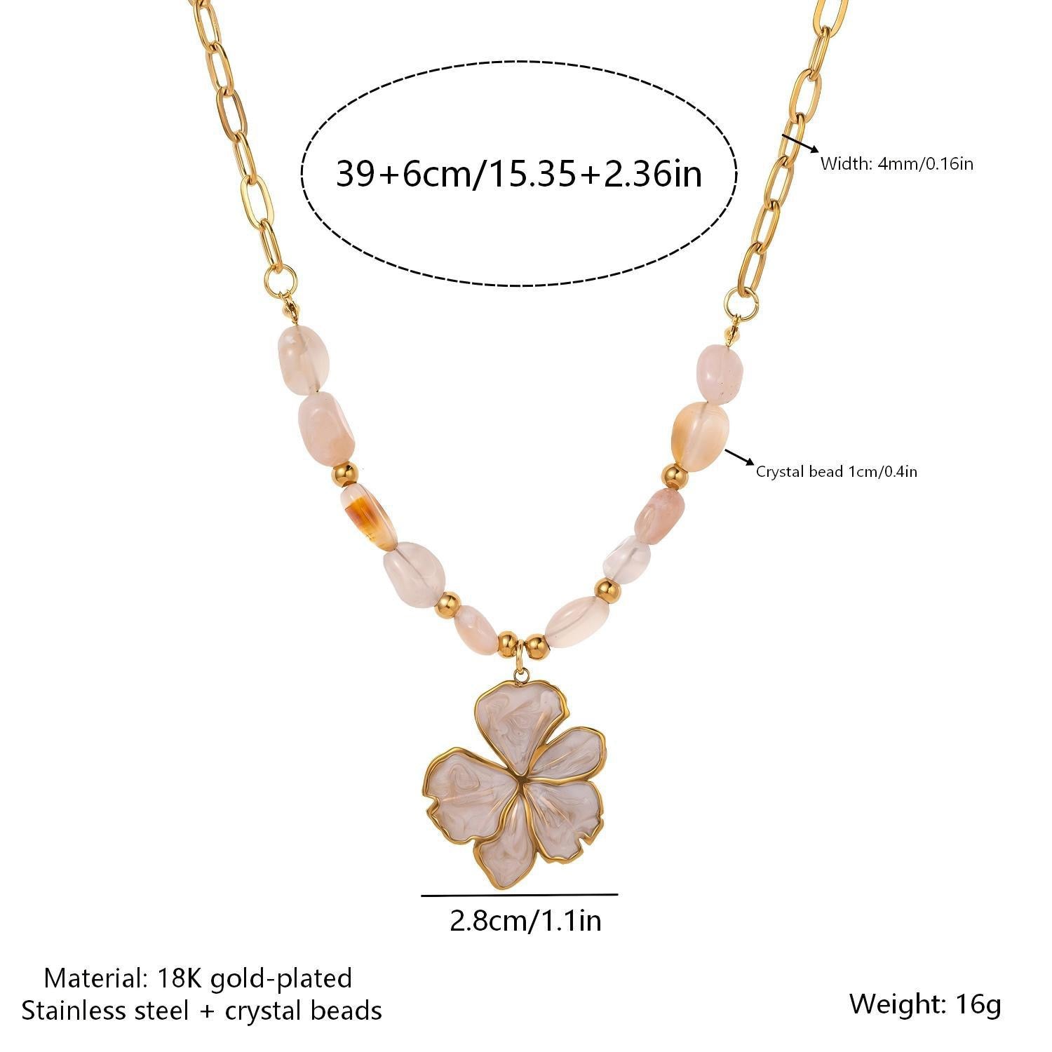 Four-leaf Clover Natural Stone Necklace