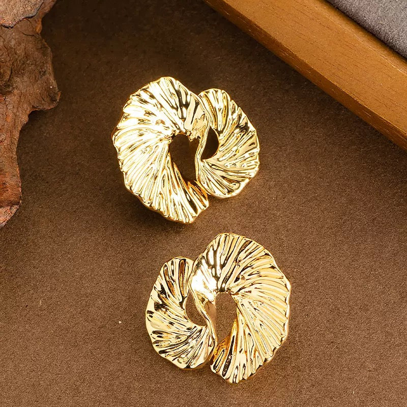 Irregularly Textured Metal Earrings