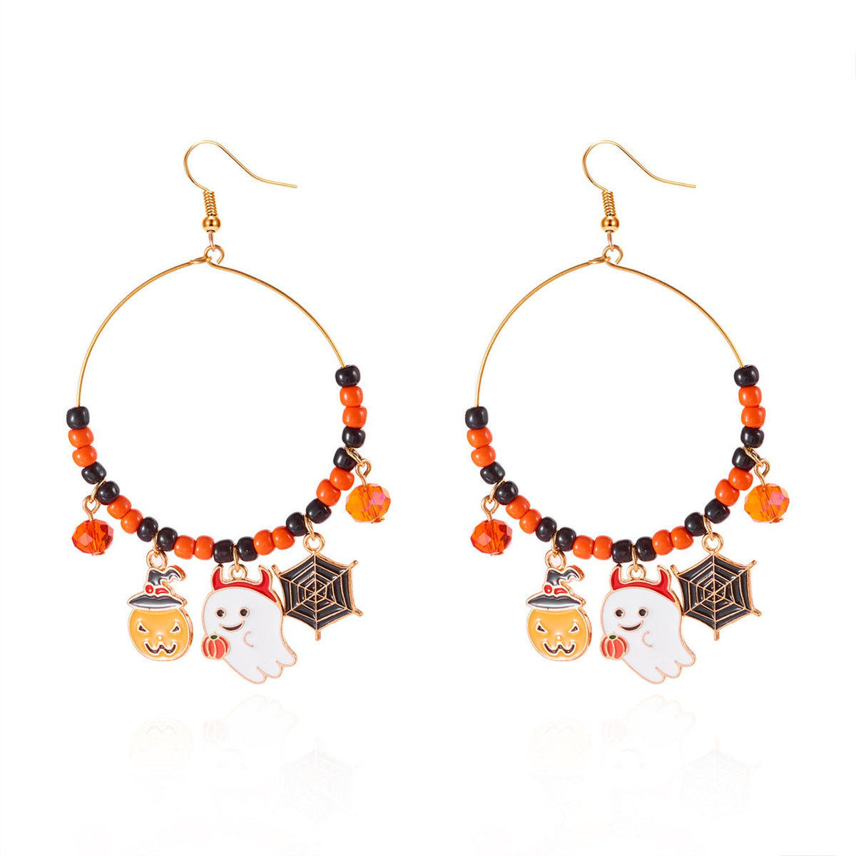 Halloween Bat Beaded Earrings