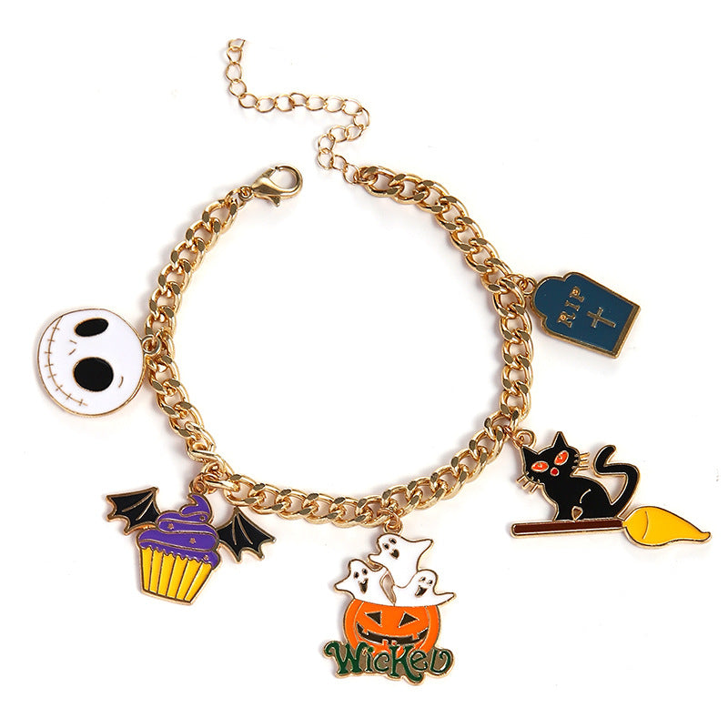 Cute Halloween Pumpkin Ghost Bracelet
