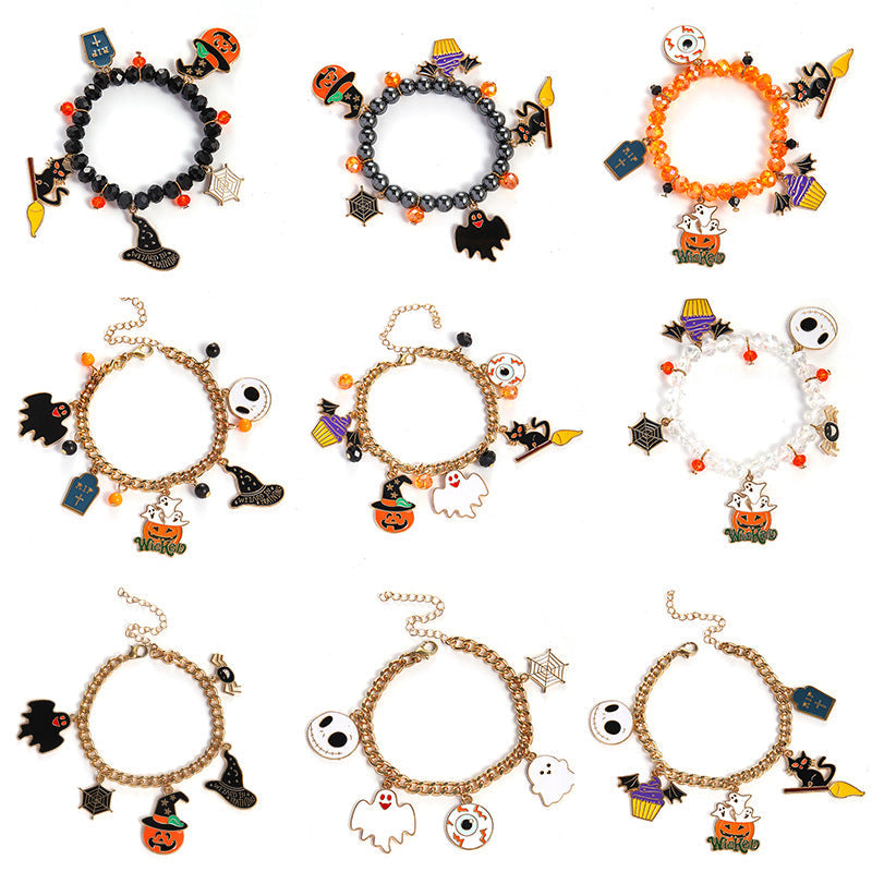 Cute Halloween Pumpkin Ghost Bracelet