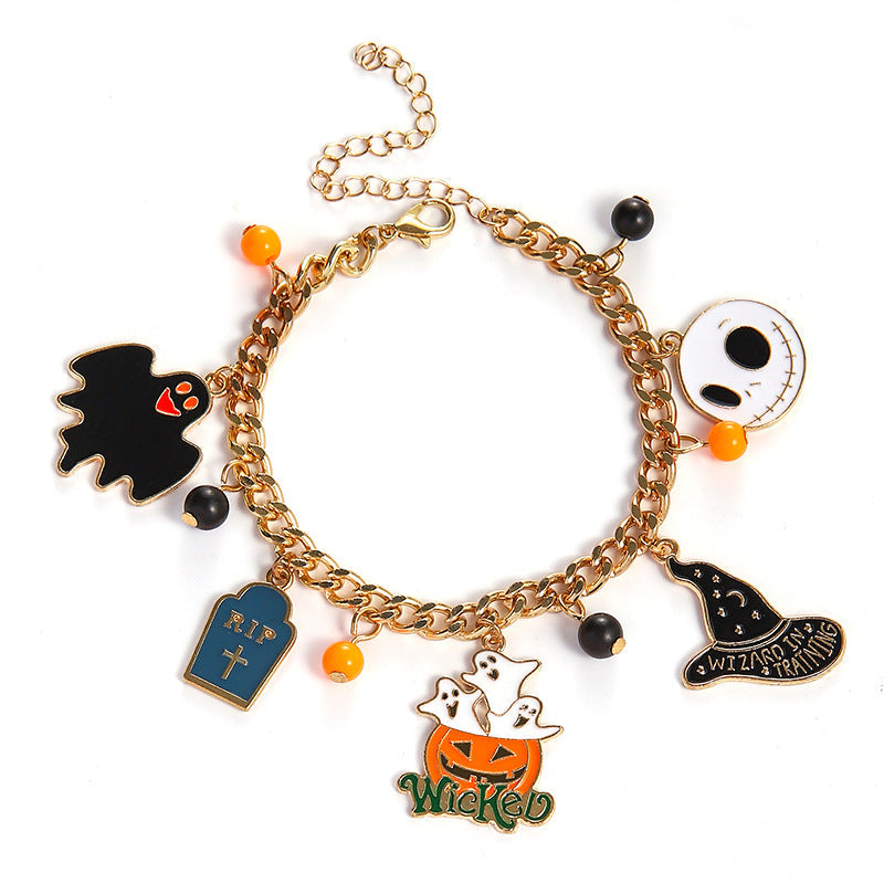 Cute Halloween Pumpkin Ghost Bracelet