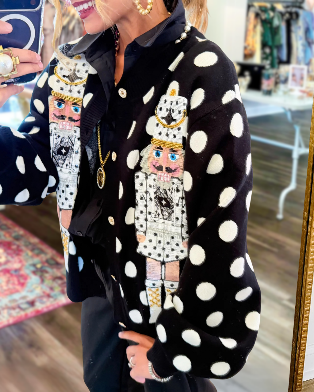 Polka Dot Sequined Nutcracker Top
