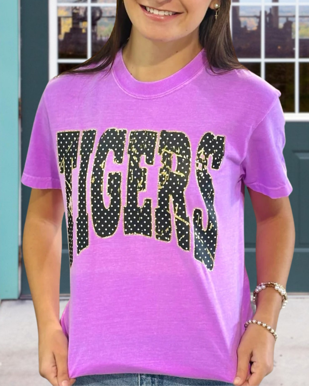TIGERS Polka-Dot Print T-Shirt